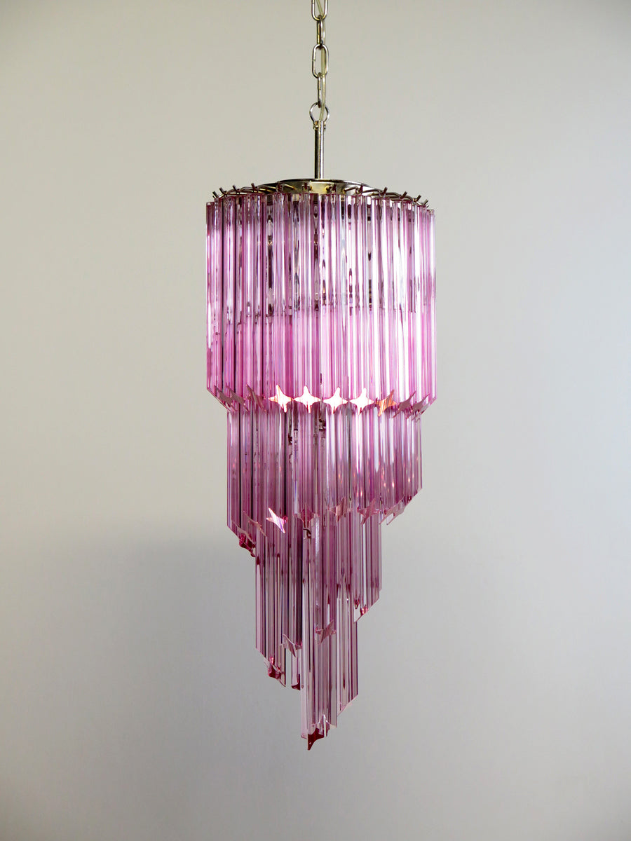 Murano Lysekrone – 54 Rosa Prismeglass – detalj 3 – Murano Classics
