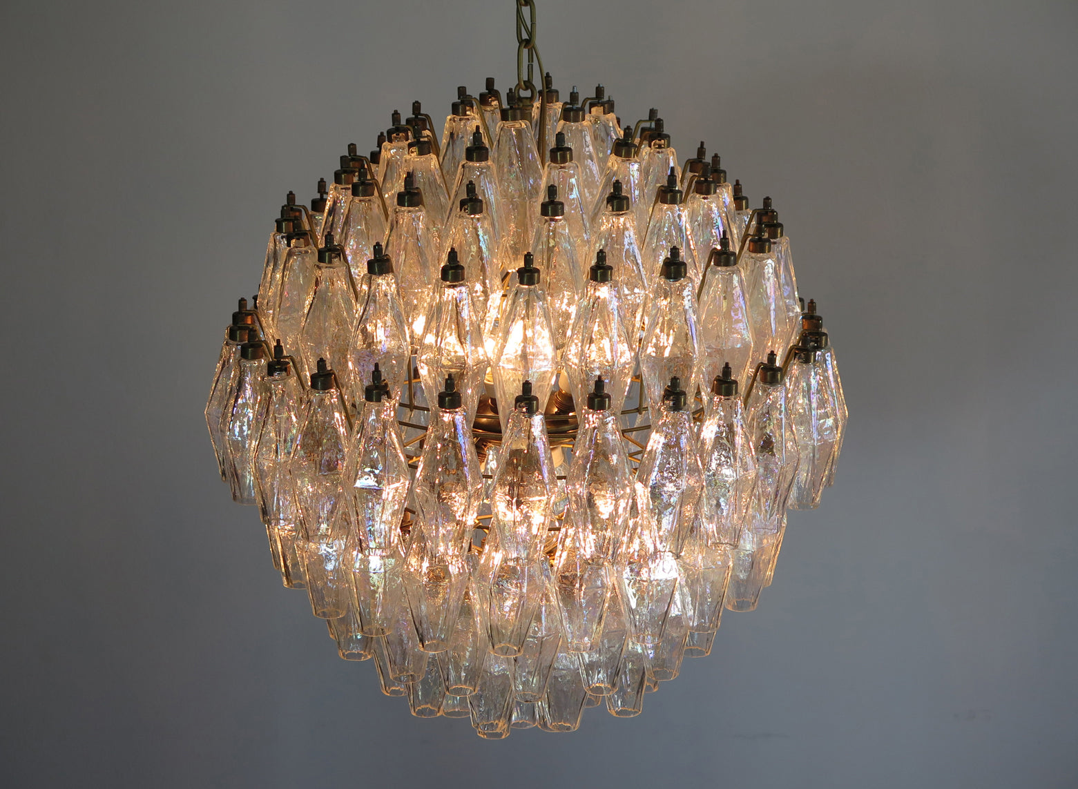 Murano Lysekrone – 140 Irisklare Poliedriglass – detalj 7 – Murano Classics