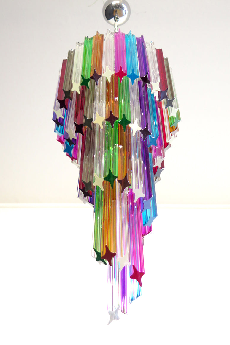 Murano Lysekrone – 86 Multifargede Prismeglass – detalj 4 – Murano Classics