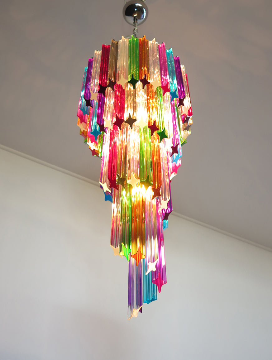 Murano Lysekrone – 86 Multifargede Prismeglass – detalj 9 – Murano Classics