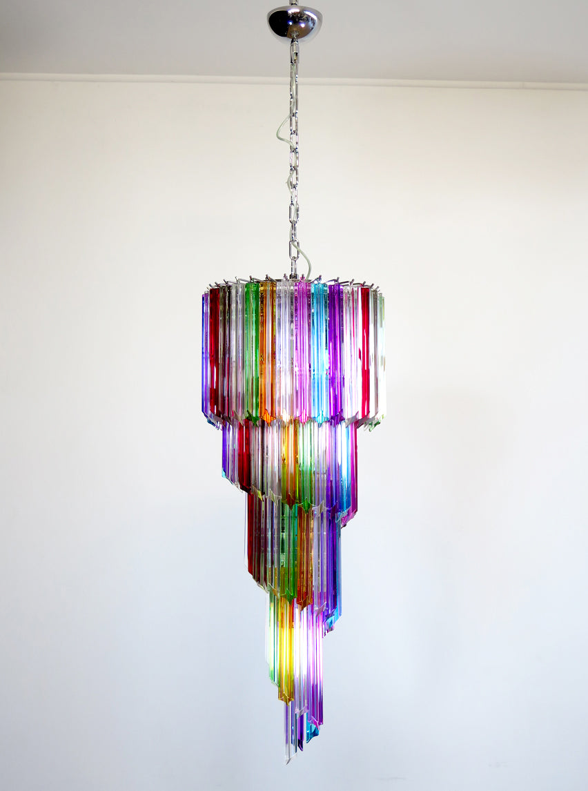 Murano Lysekrone – 86 Multifargede Prismeglass – Murano Classics