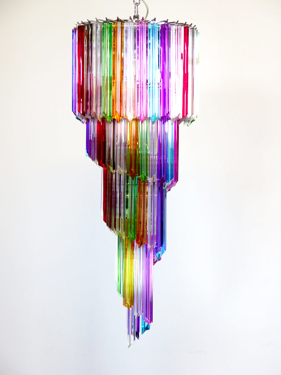 Murano Lysekrone – 86 Multifargede Prismeglass – detalj 7 – Murano Classics