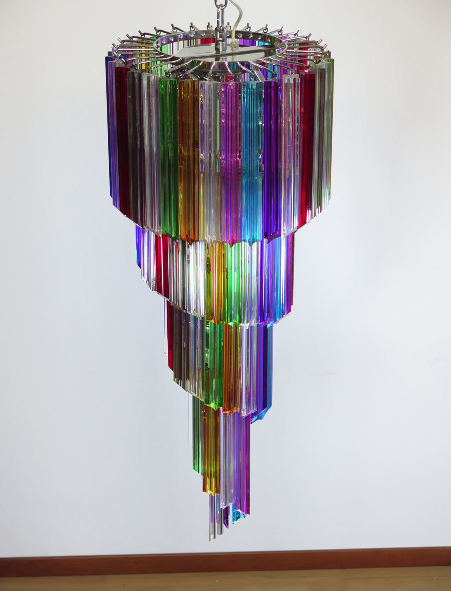 Murano Lysekrone – 86 Multifargede Prismeglass – detalj 8 – Murano Classics