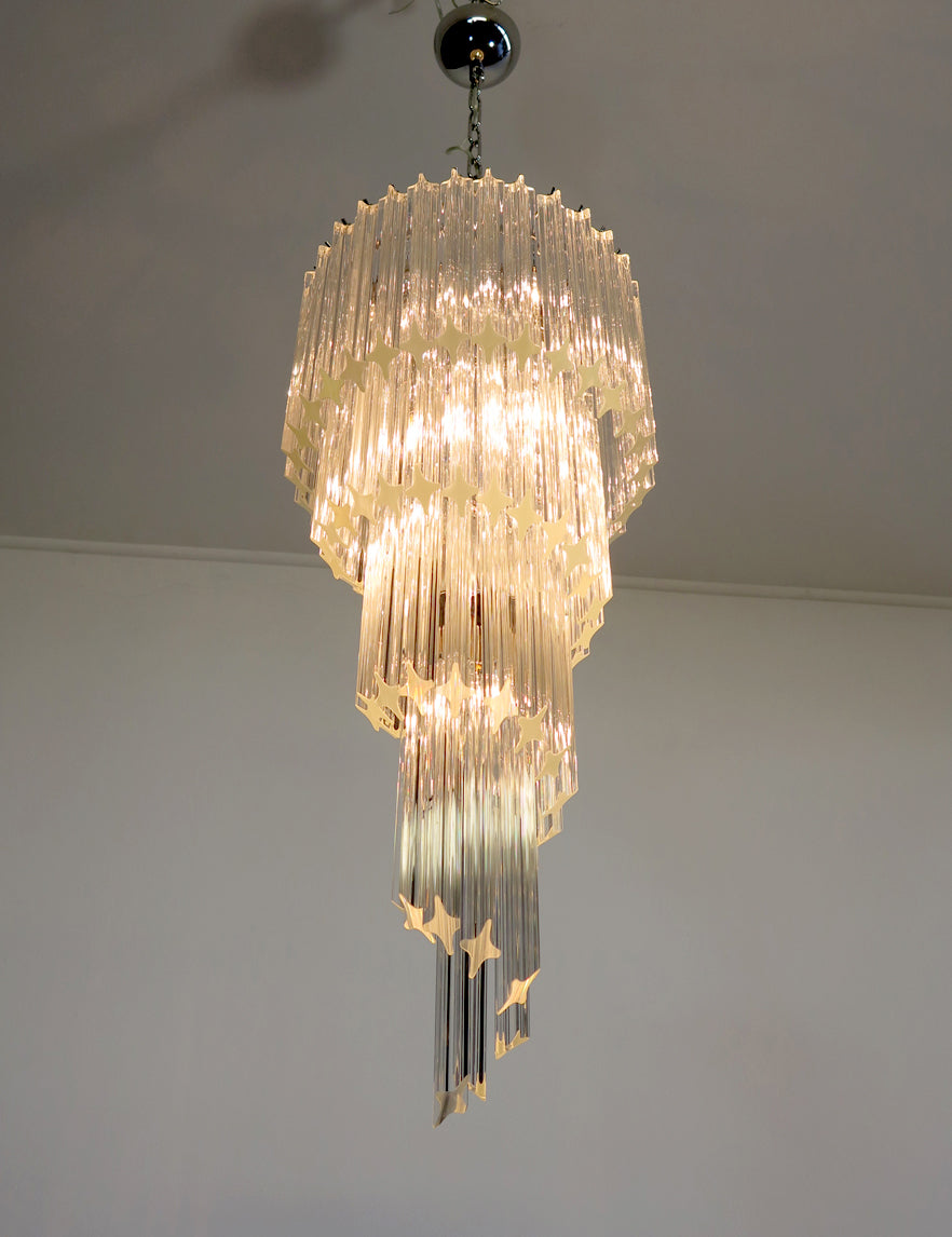 Murano Lysekrone – 86 Klare Prismeglass – detalj 2 – Murano Classics