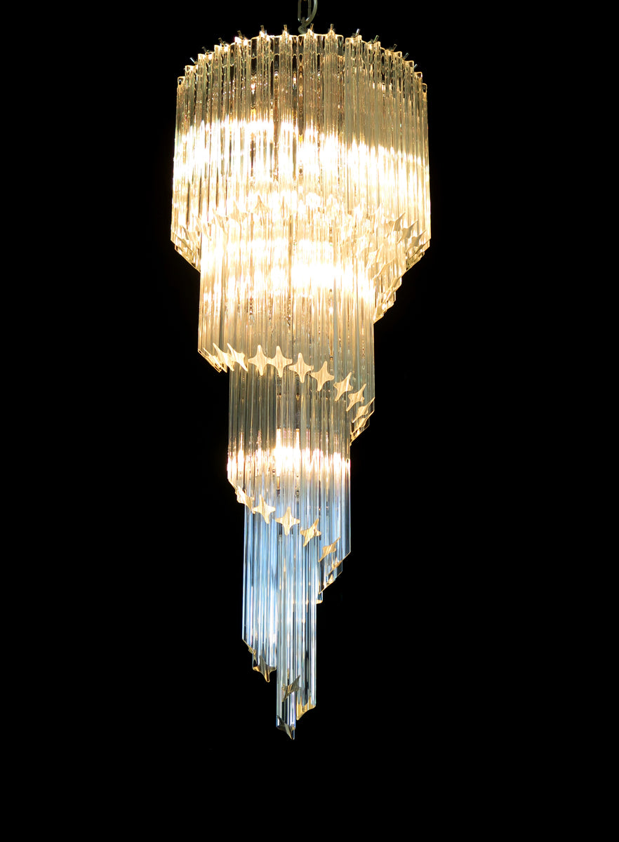 Murano Lysekrone – 86 Klare Prismeglass – detalj 3 – Murano Classics