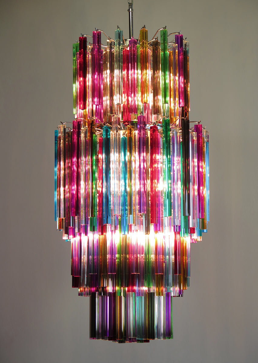 Murano Lysekrone – 242 Multifargede Prismeglass – detalj 4 – Murano Classics