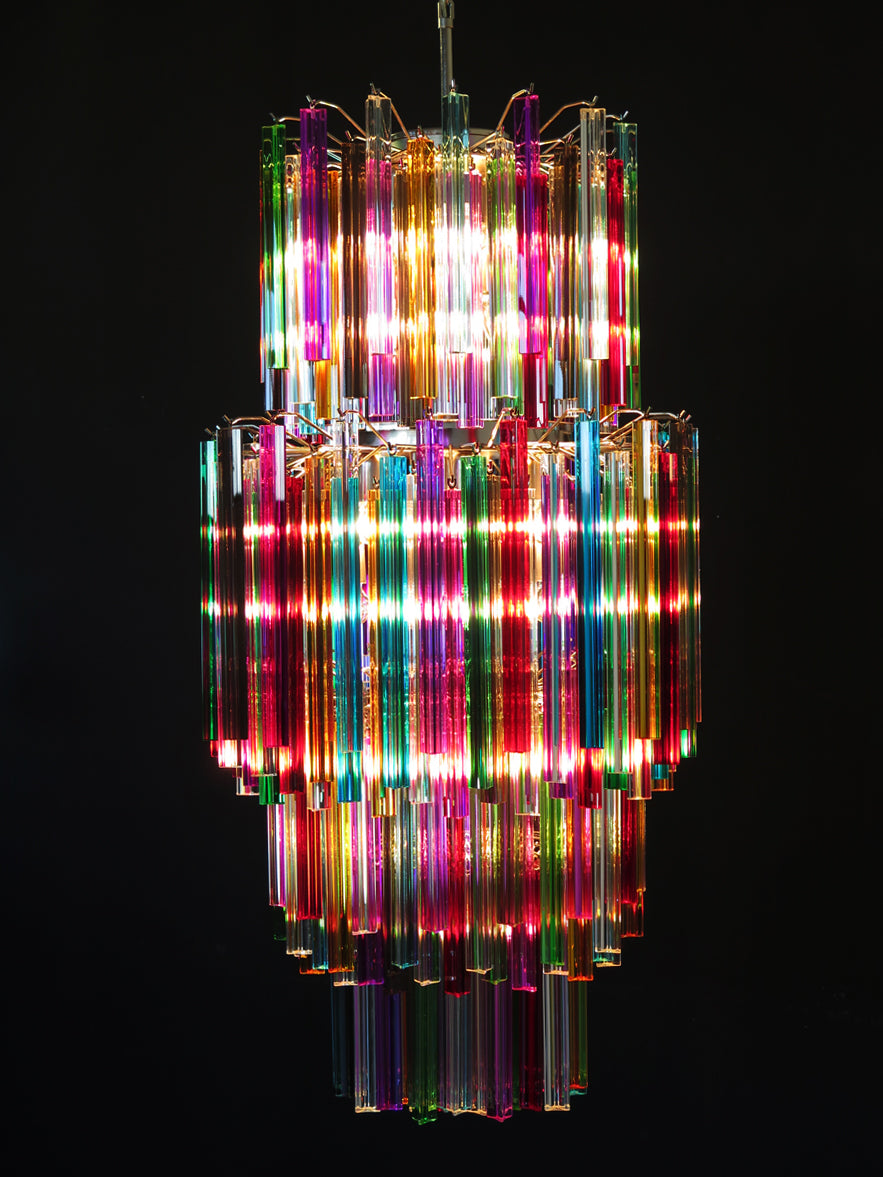 Murano Lysekrone – 242 Multifargede Prismeglass – detalj 5 – Murano Classics