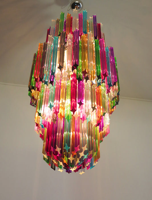 Murano Lysekrone | 242 Multifargede Prismeglass