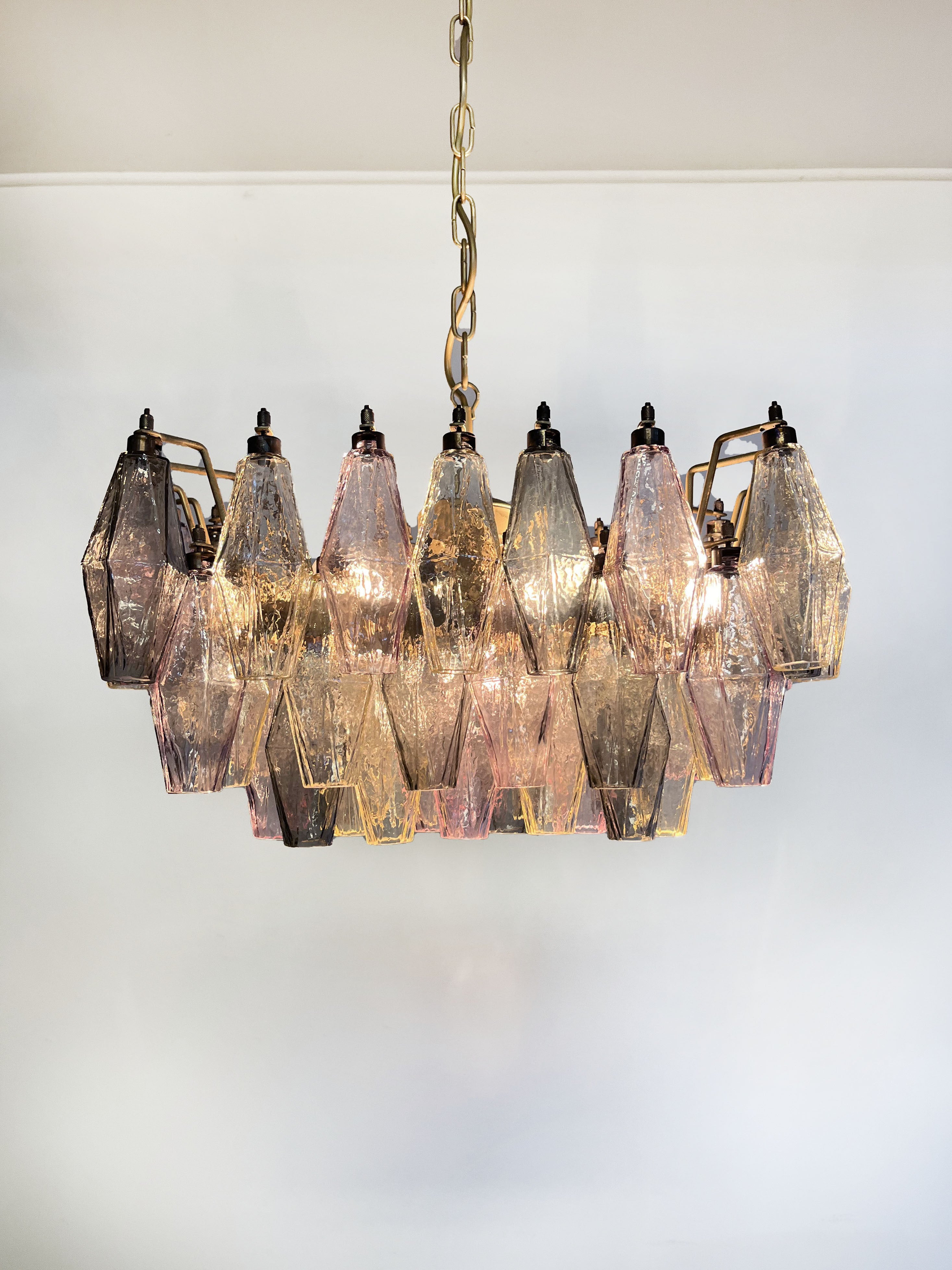 Murano Lysekrone – 56 Multifargede Poliedriglass – detalj 5 – Murano Classics