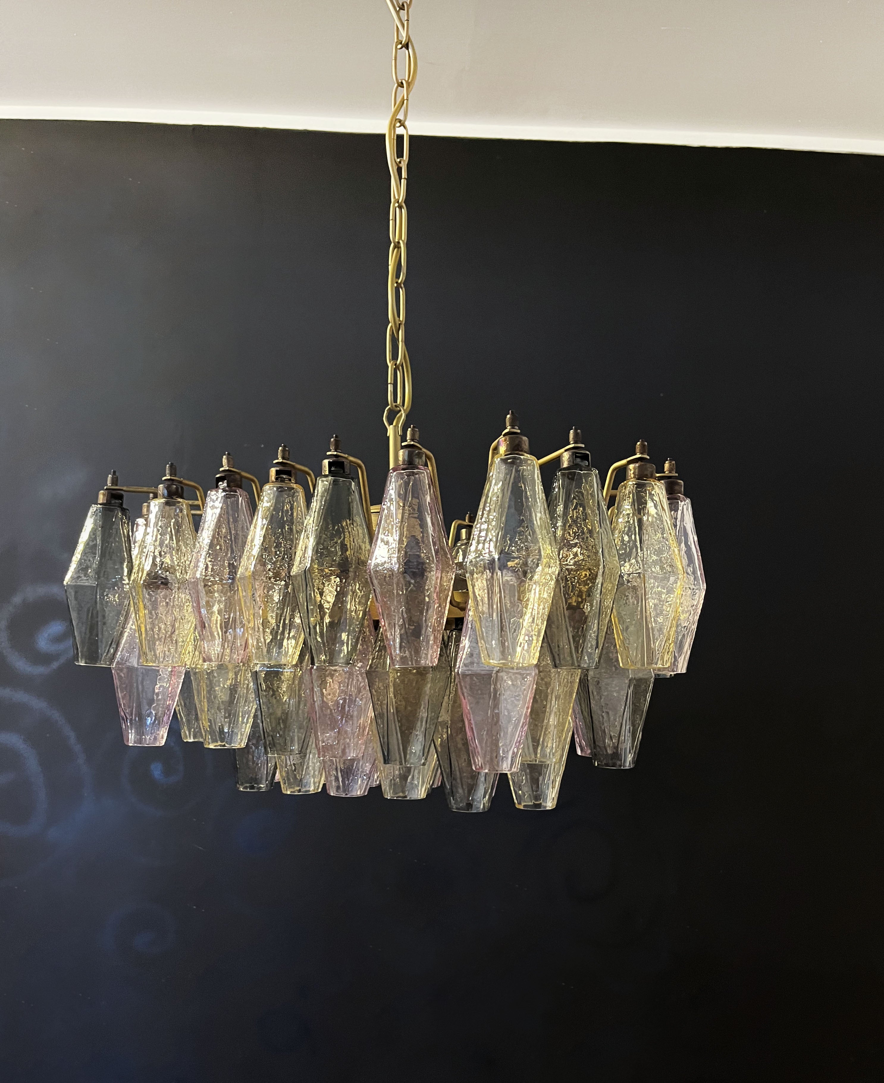 Murano Lysekrone | 56 Multifargede Poliedriglass