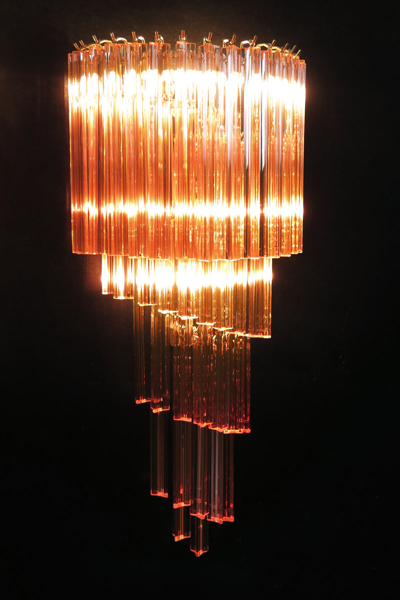 Murano Vegglampe – 41 Rosa Prismeglass – 2 stk – detalj 3 – Murano Classics