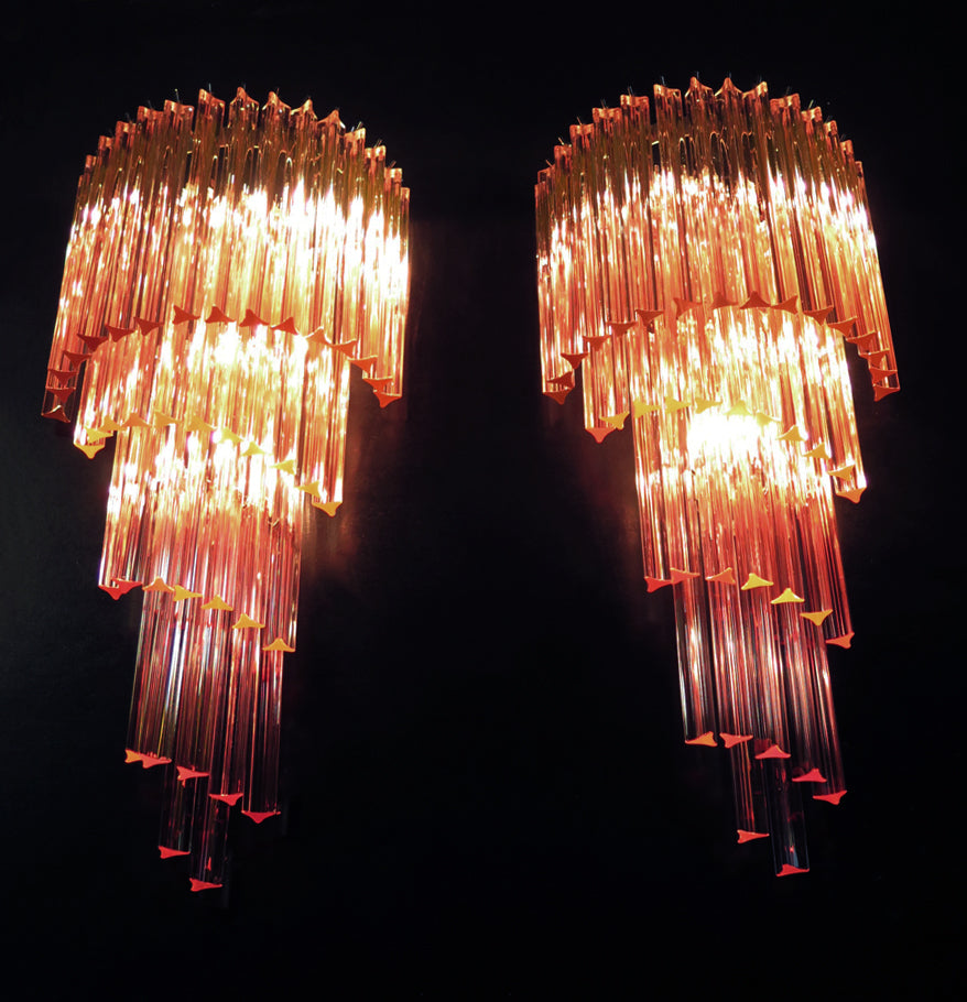 Murano Vegglampe – 41 Rosa Prismeglass – 2 stk – detalj 8 – Murano Classics