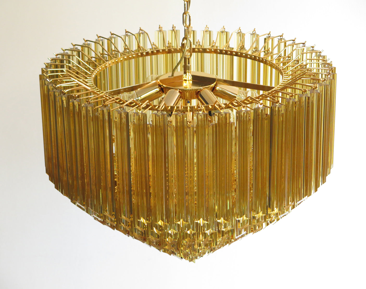 Murano Lysekrone – 265 Gule Prismeglass – detalj 8 – Murano Classics