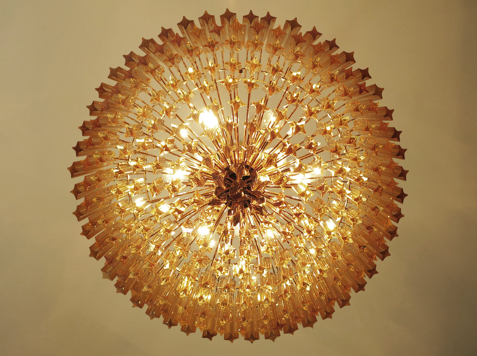 Murano Lysekrone – 265 Gule Prismeglass – detalj 10 – Murano Classics