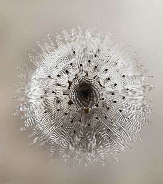 Murano Lysekrone | 163 Klare Palmeglass