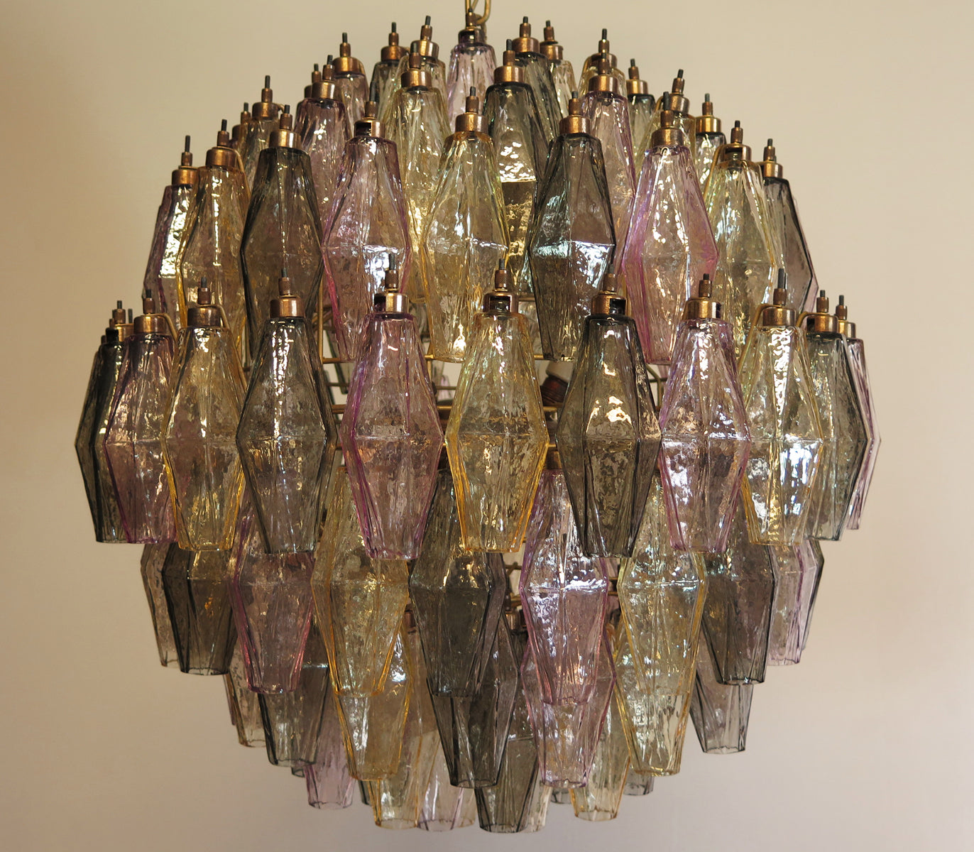 Murano Lysekrone – 140 Multifargede Poliedriglass – detalj 5 – Murano Classics