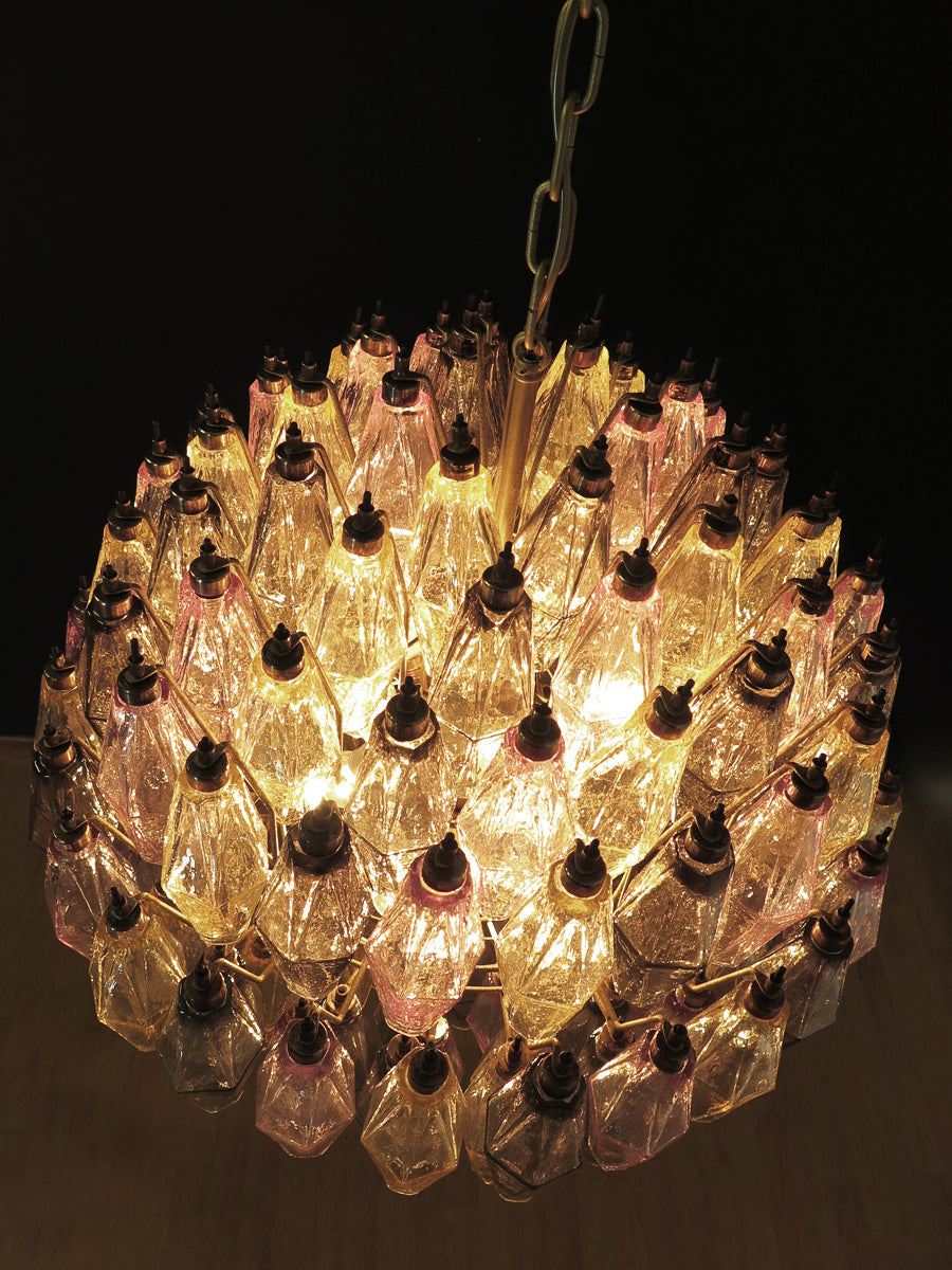 Murano Lysekrone – 140 Multifargede Poliedriglass – detalj 6 – Murano Classics
