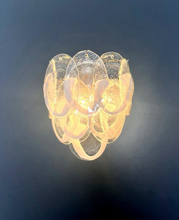 Murano Vegglampe – 10 Klare Konglebladglass – 2 stk – detalj 8 – Murano Classics