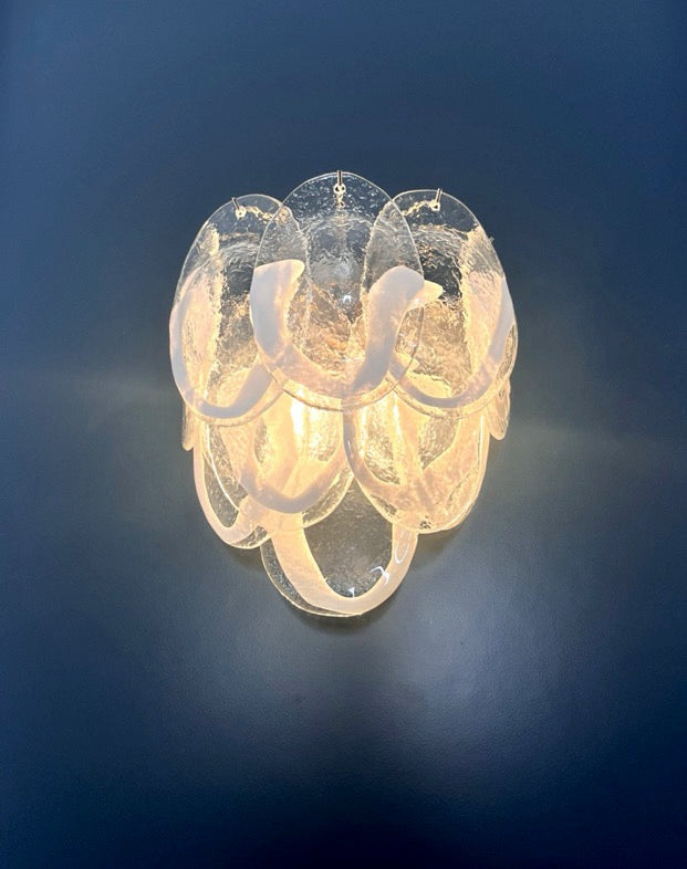 Murano Vegglampe – 10 Klare Konglebladglass – 2 stk – detalj 7 – Murano Classics