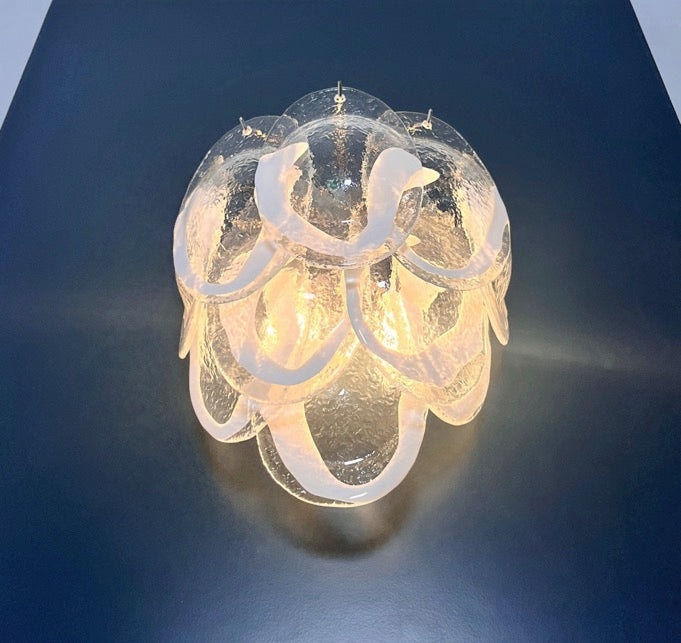 Murano Vegglampe – 10 Klare Konglebladglass – 2 stk – detalj 5 – Murano Classics