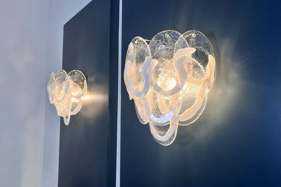 Murano Vegglampe – 10 Klare Konglebladglass – 2 stk – detalj 3 – Murano Classics