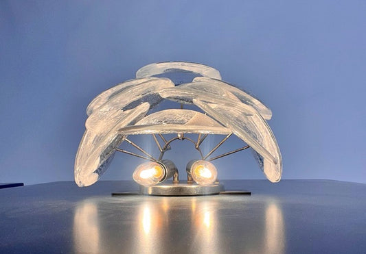 Murano Vegglampe | 10 Klare Konglebladglass | 1 par