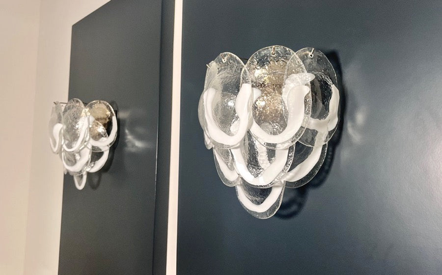 Murano Vegglampe – 10 Klare Konglebladglass – 2 stk – detalj 10 – Murano Classics