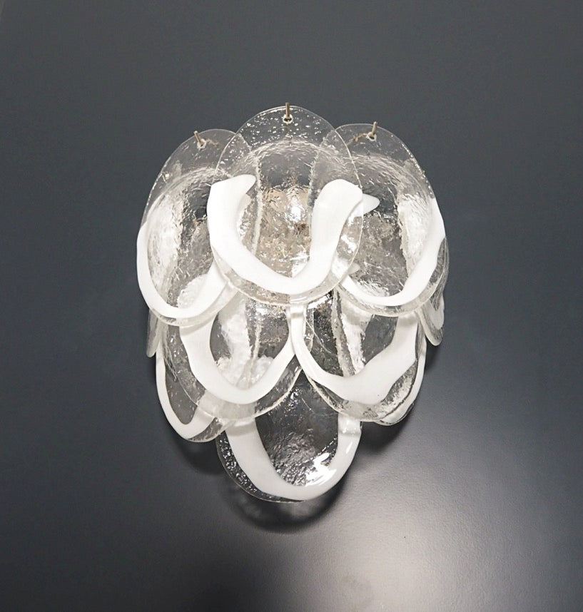 Murano Vegglampe – 10 Klare Konglebladglass – 2 stk – detalj 9 – Murano Classics