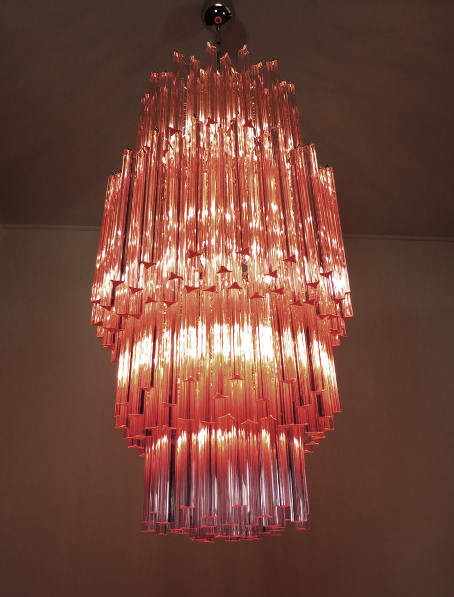 Murano Lysekrone – 242 Rosa Prismeglass – detalj 4 – Murano Classics