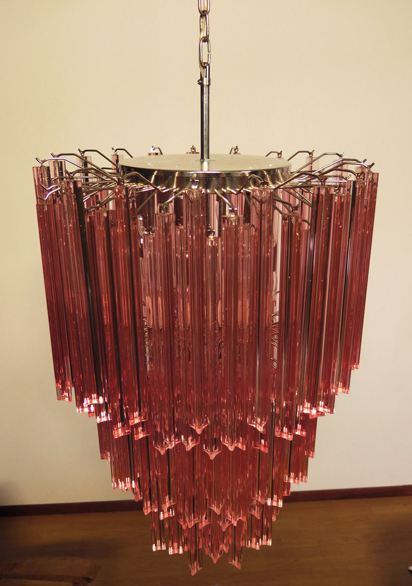 Murano Lysekrone – 184 Rosa Prismeglass – detalj 3 – Murano Classics