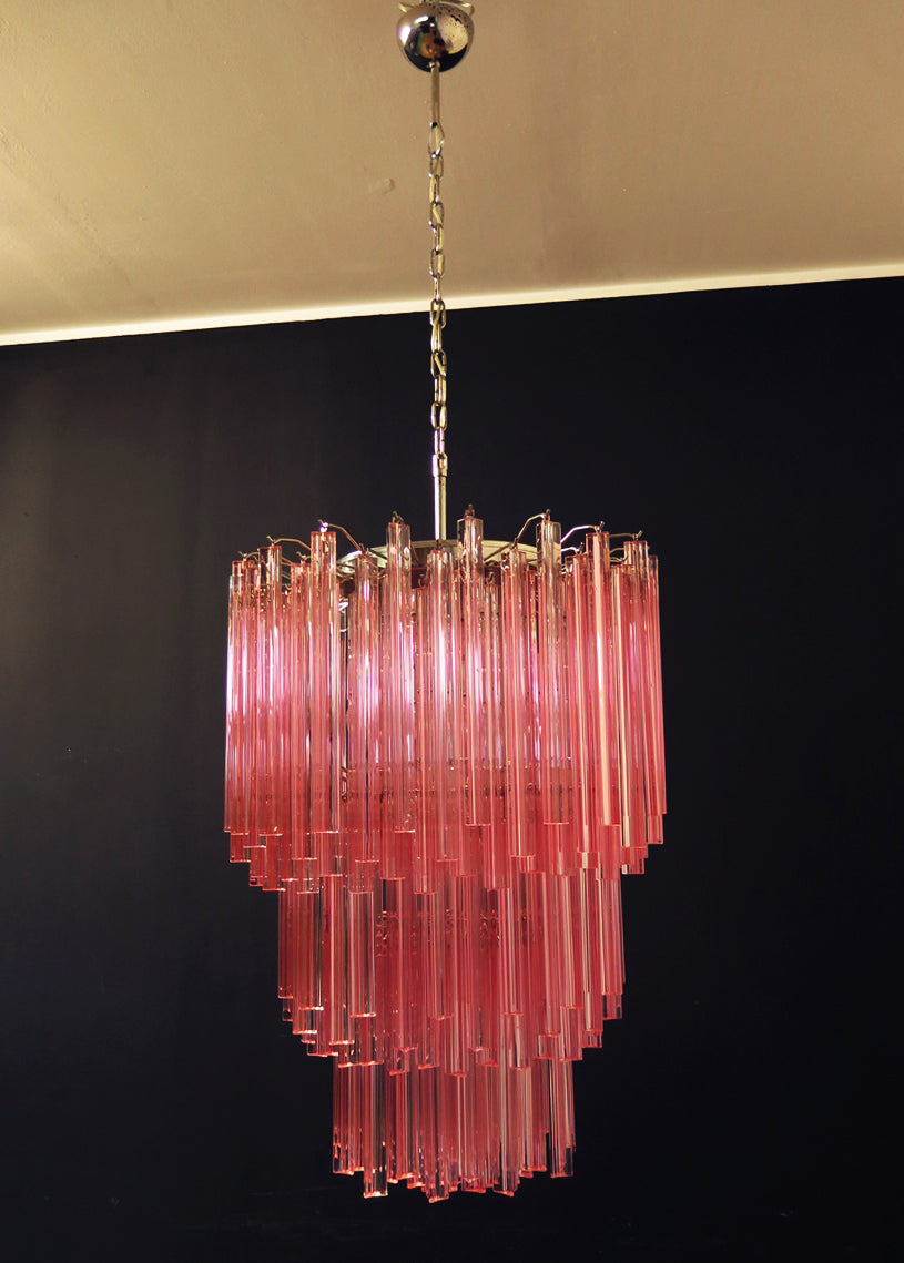 Murano Lysekrone – 184 Rosa Prismeglass – detalj 5 – Murano Classics