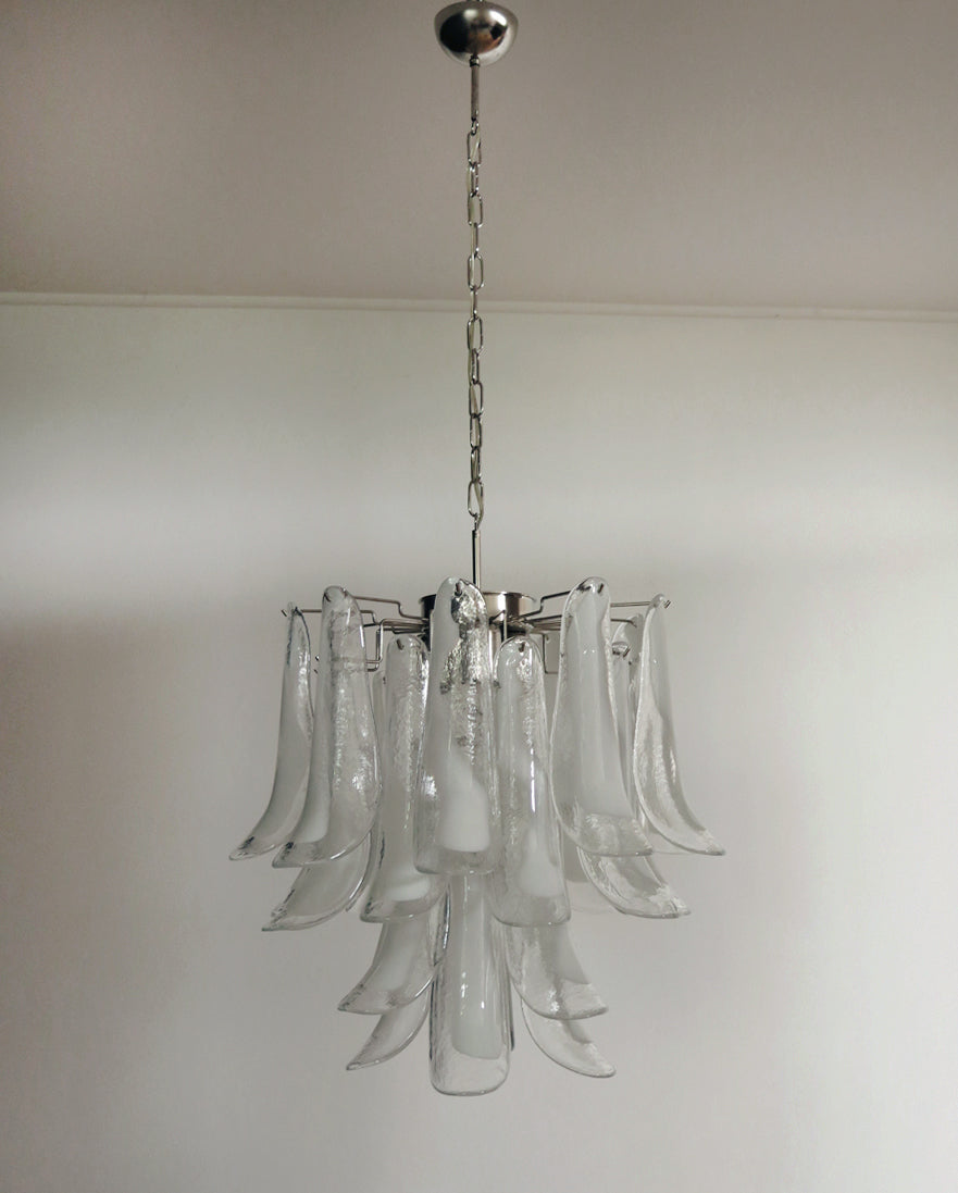 Murano Lysekrone – 26 Klare Konglebladglass – detalj 7 – Murano Classics