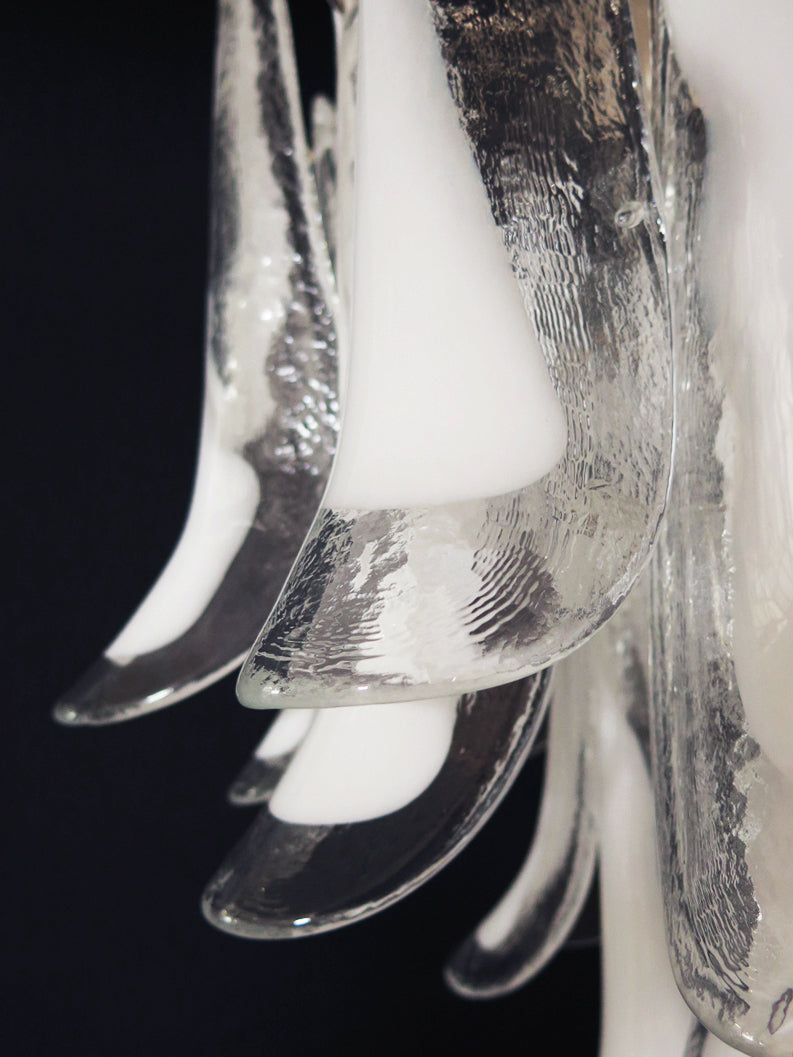 Murano Lysekrone – 26 Klare Konglebladglass – detalj 2 – Murano Classics