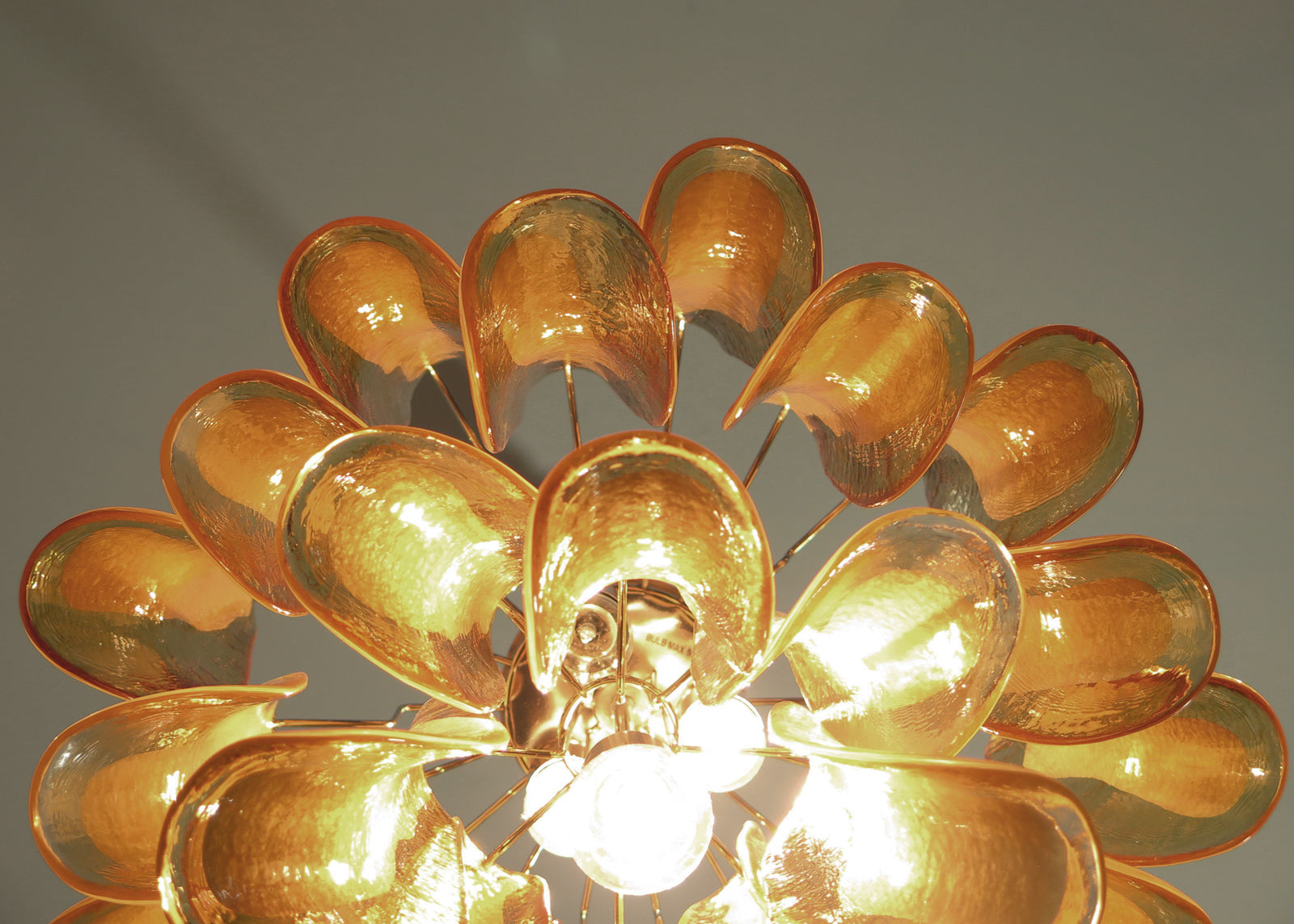 Murano Lysekrone – 26 Gule Konglebladglass – detalj 9 – Murano Classics