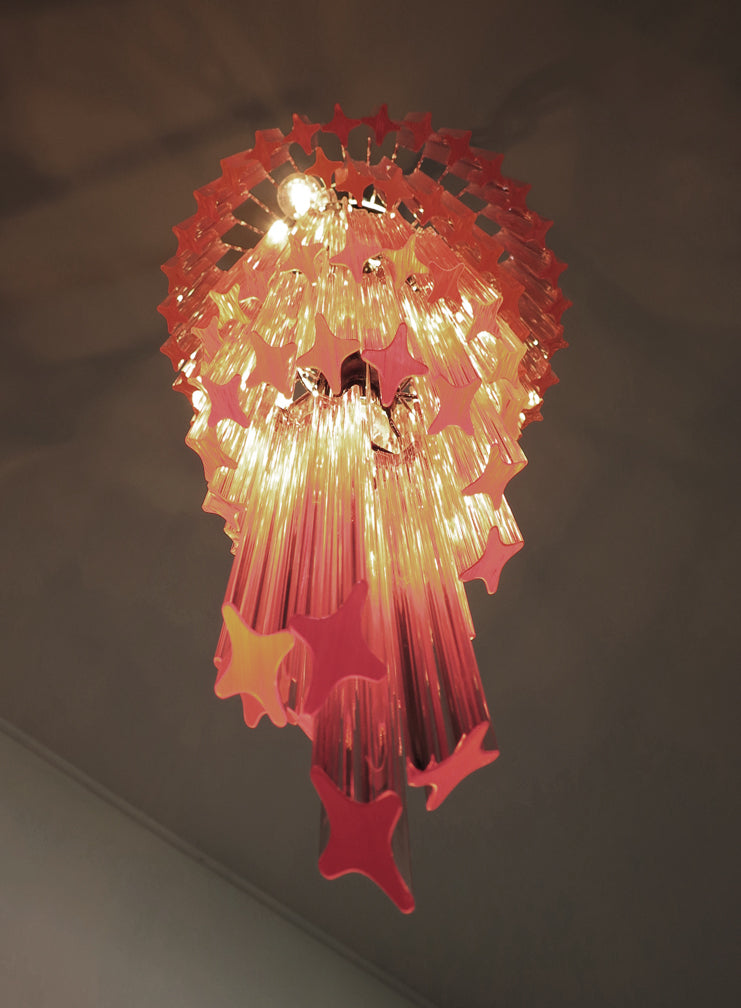 Murano Lysekrone – 86 Rosa Prismeglass – detalj 1 – Murano Classics