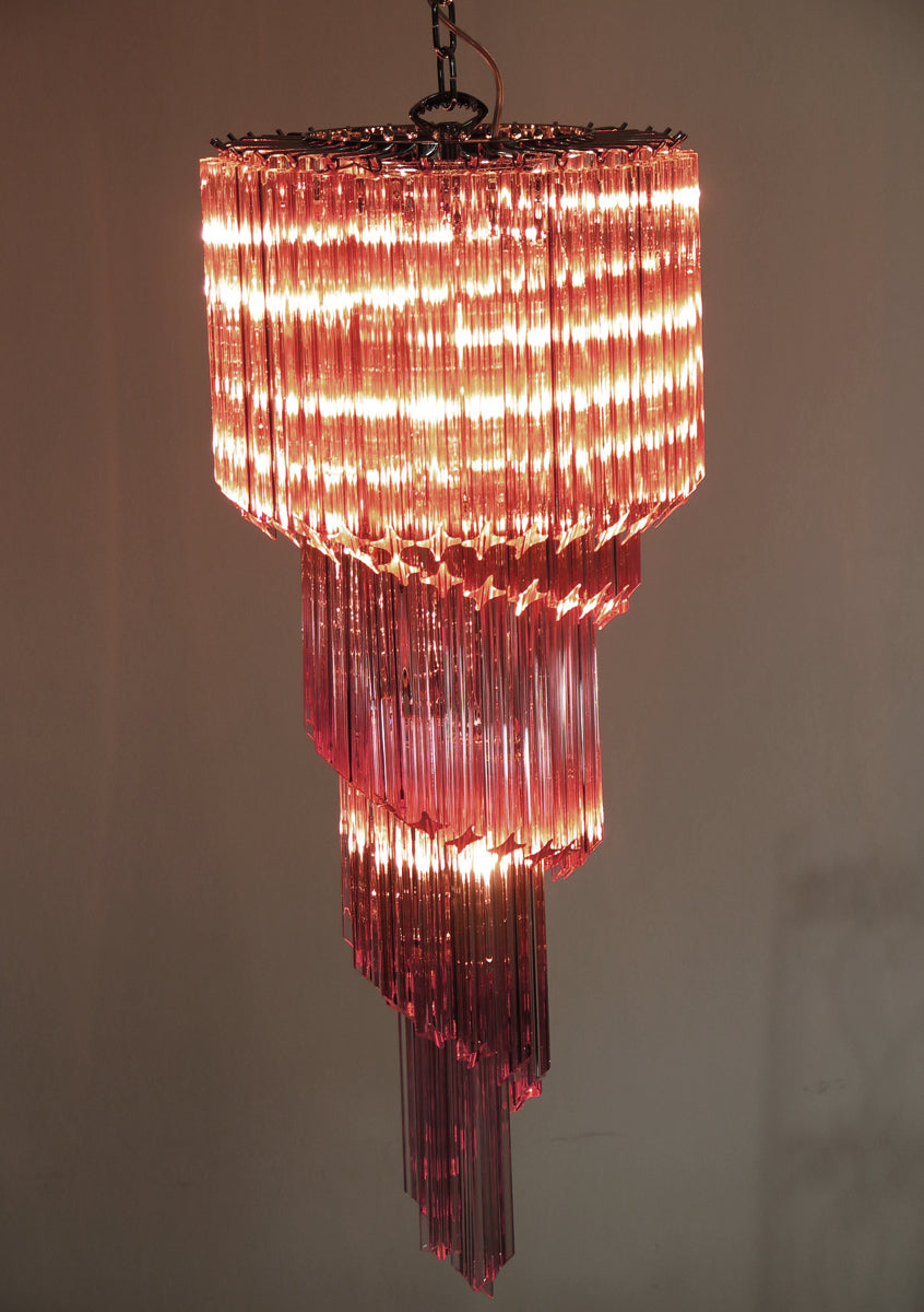 Murano Lysekrone – 86 Rosa Prismeglass – detalj 6 – Murano Classics