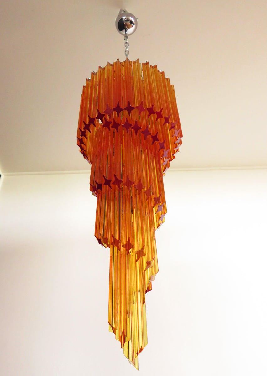 Murano Lysekrone – 86 Gule Prismeglass – detalj 2 – Murano Classics