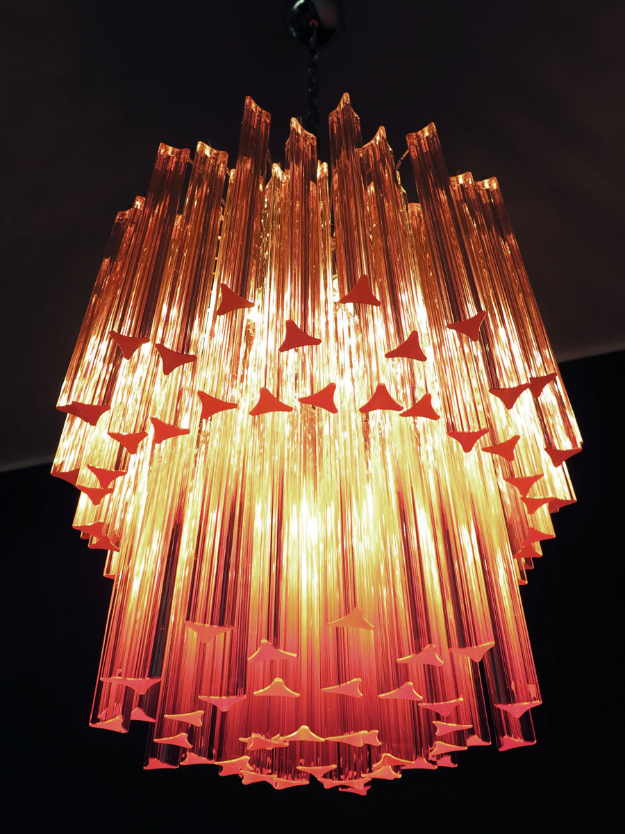 Murano Lysekrone – 107 Rosa Prismeglass – detalj 3 – Murano Classics