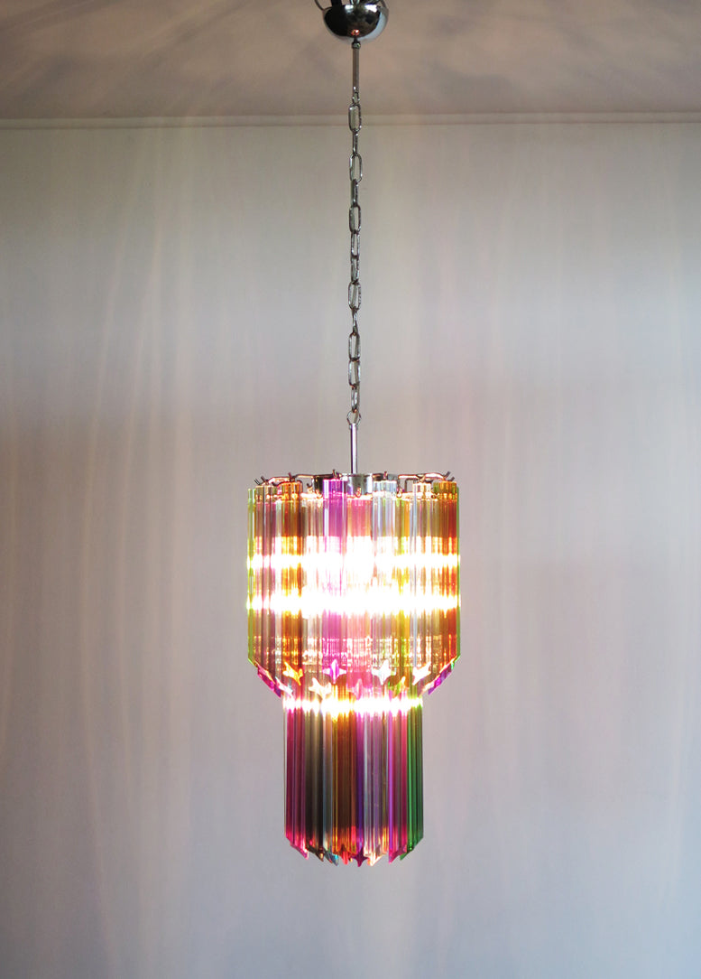 Murano Lysekrone – 46 Multifargede Prismeglass – detalj 7 – Murano Classics