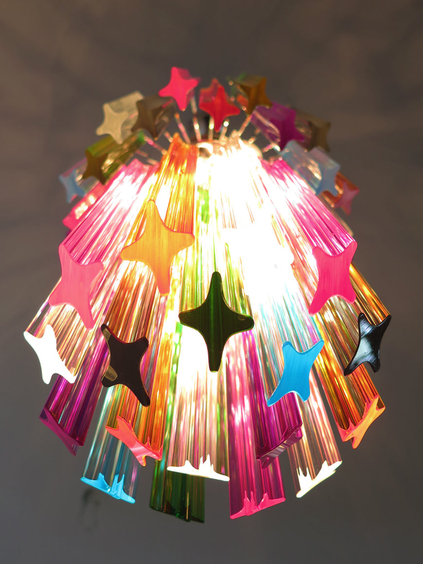 Murano Lysekrone – 46 Multifargede Prismeglass – detalj 5 – Murano Classics
