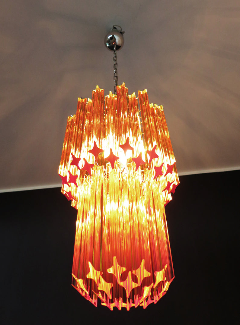 Murano Lysekrone | 46 Gule Prismeglass