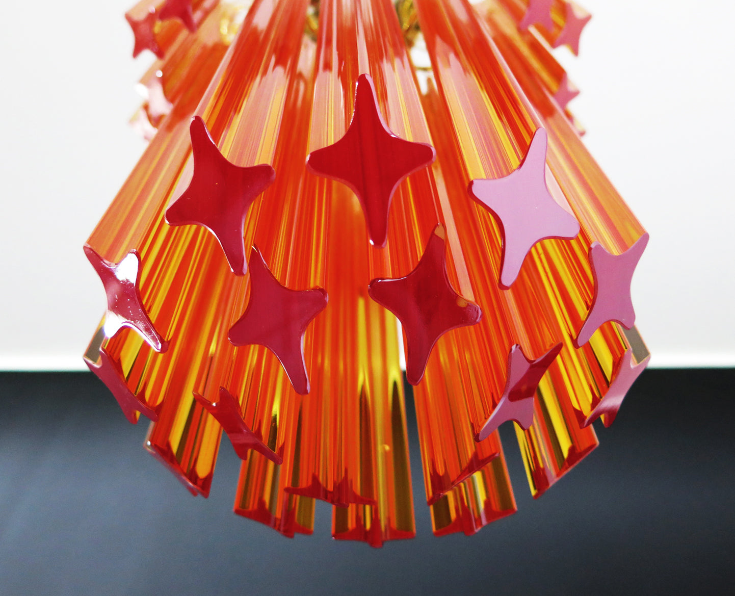 Murano Lysekrone – 46 Gule Prismeglass – detalj 3 – Murano Classics