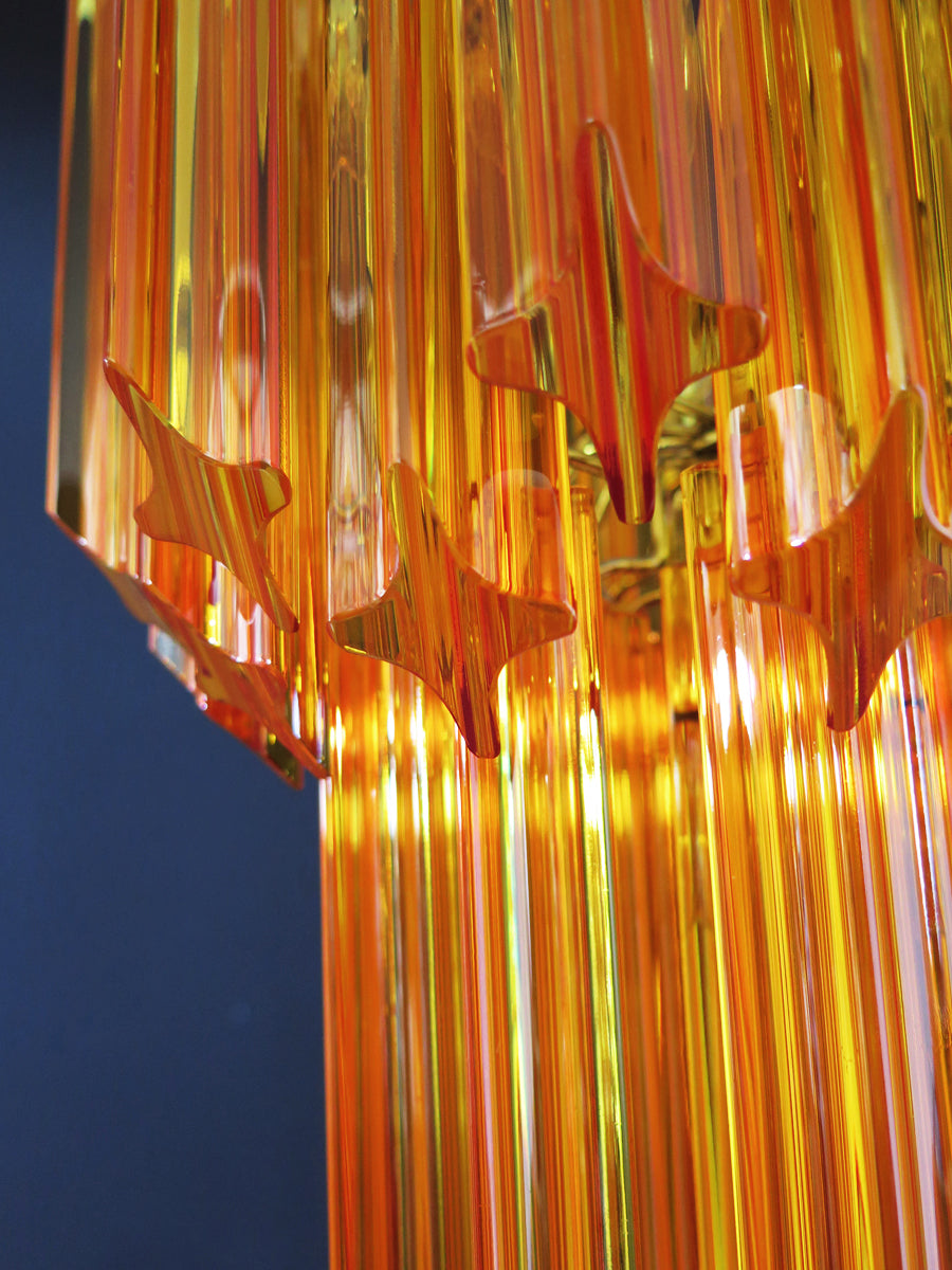 Murano Lysekrone – 46 Gule Prismeglass – detalj 5 – Murano Classics