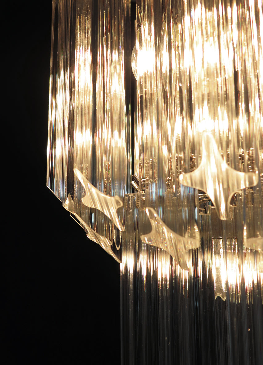 Murano Lysekrone – 46 Klare Prismeglass – detalj 7 – Murano Classics