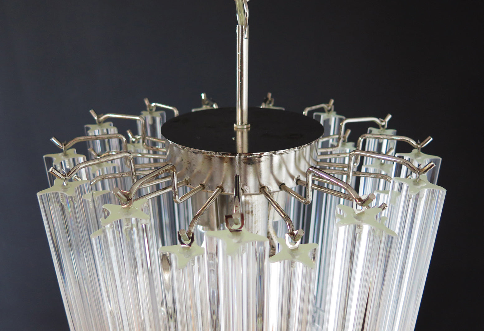 Murano Lysekrone – 46 Klare Prismeglass – detalj 3 – Murano Classics