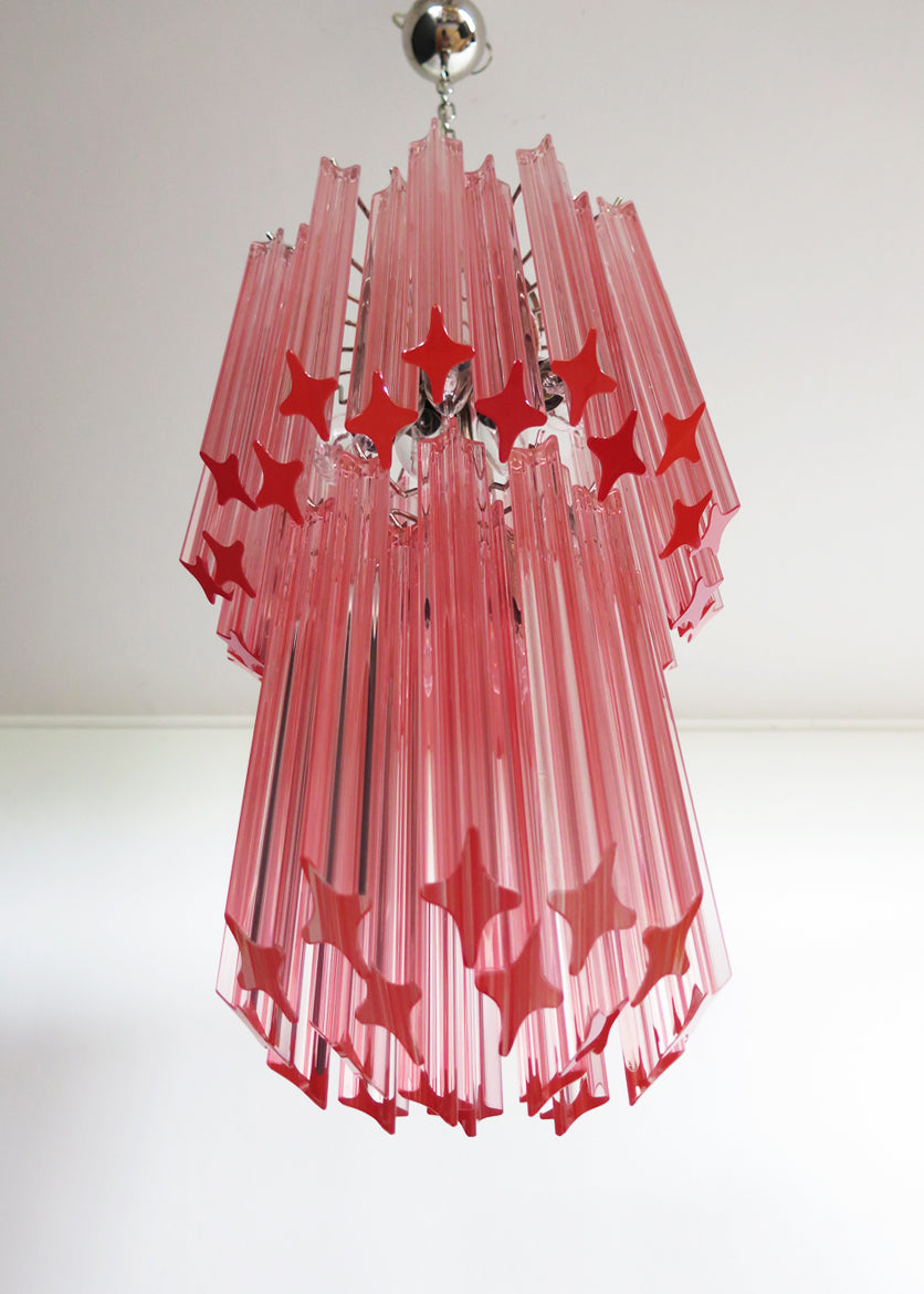 Murano Lysekrone – 46 Rosa Prismeglass – detalj 5 – Murano Classics
