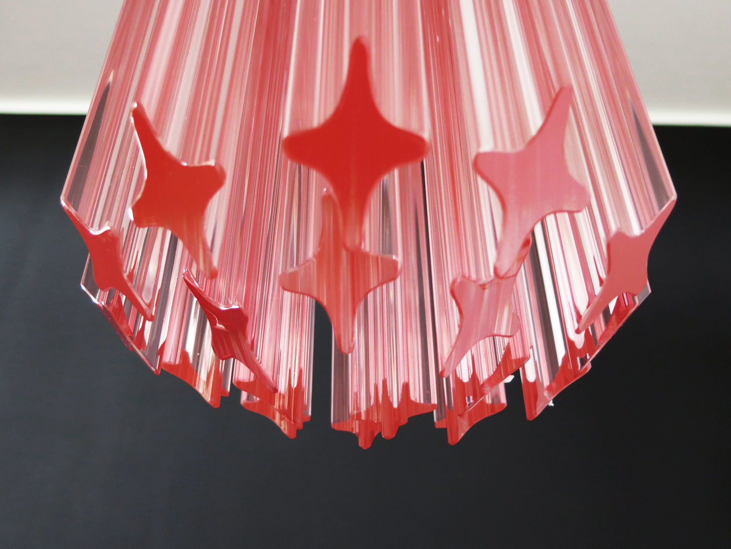 Murano Lysekrone – 46 Rosa Prismeglass – detalj 2 – Murano Classics