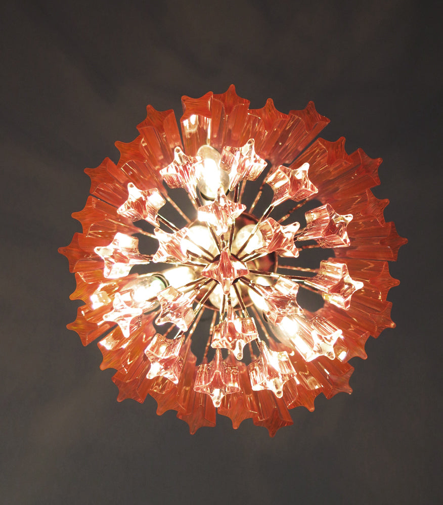 Murano Lysekrone – 47 Rosa Prismeglass – detalj 6 – Murano Classics