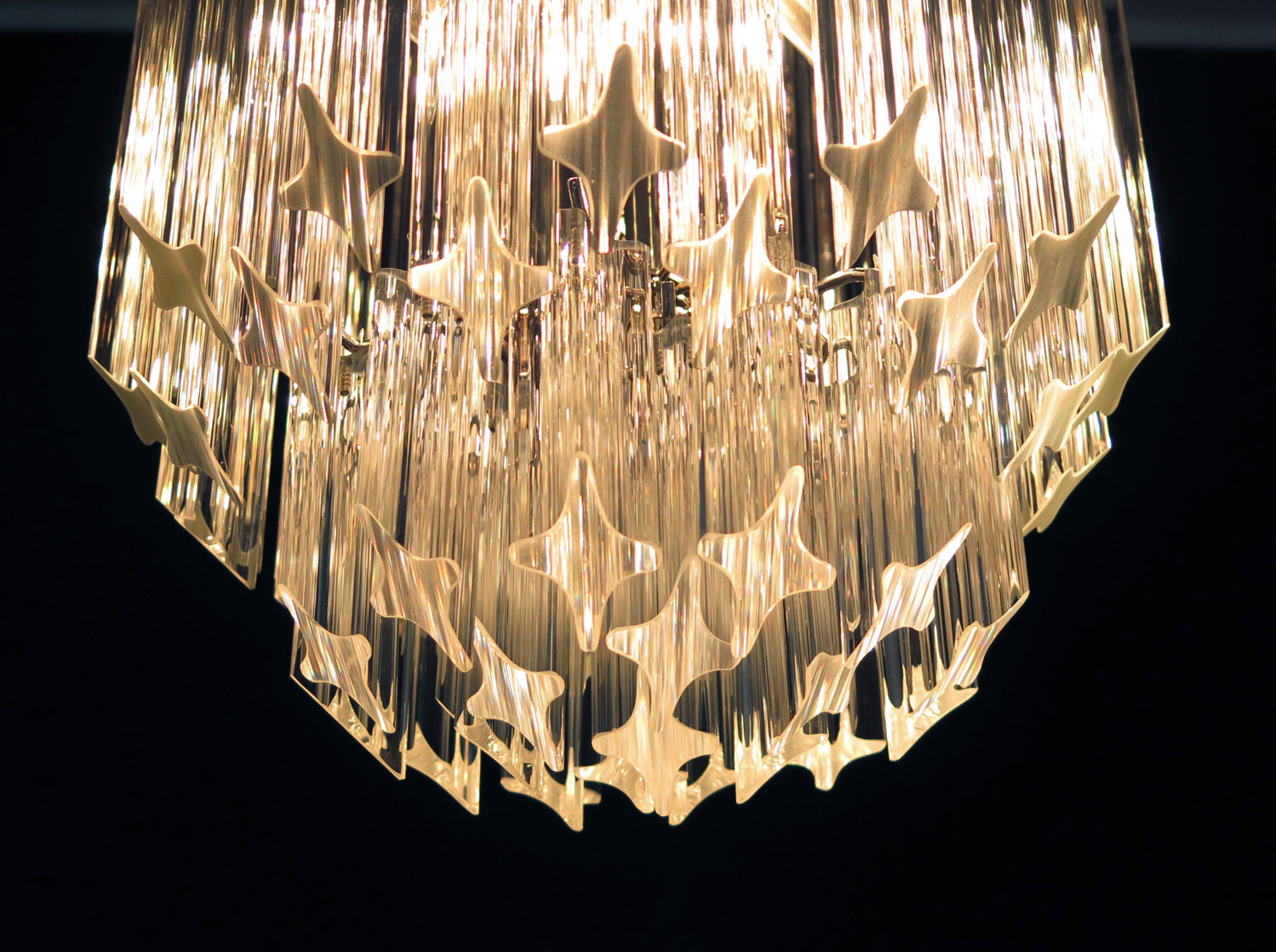 Murano Lysekrone – 47 Klare Prismeglass – detalj 6 – Murano Classics