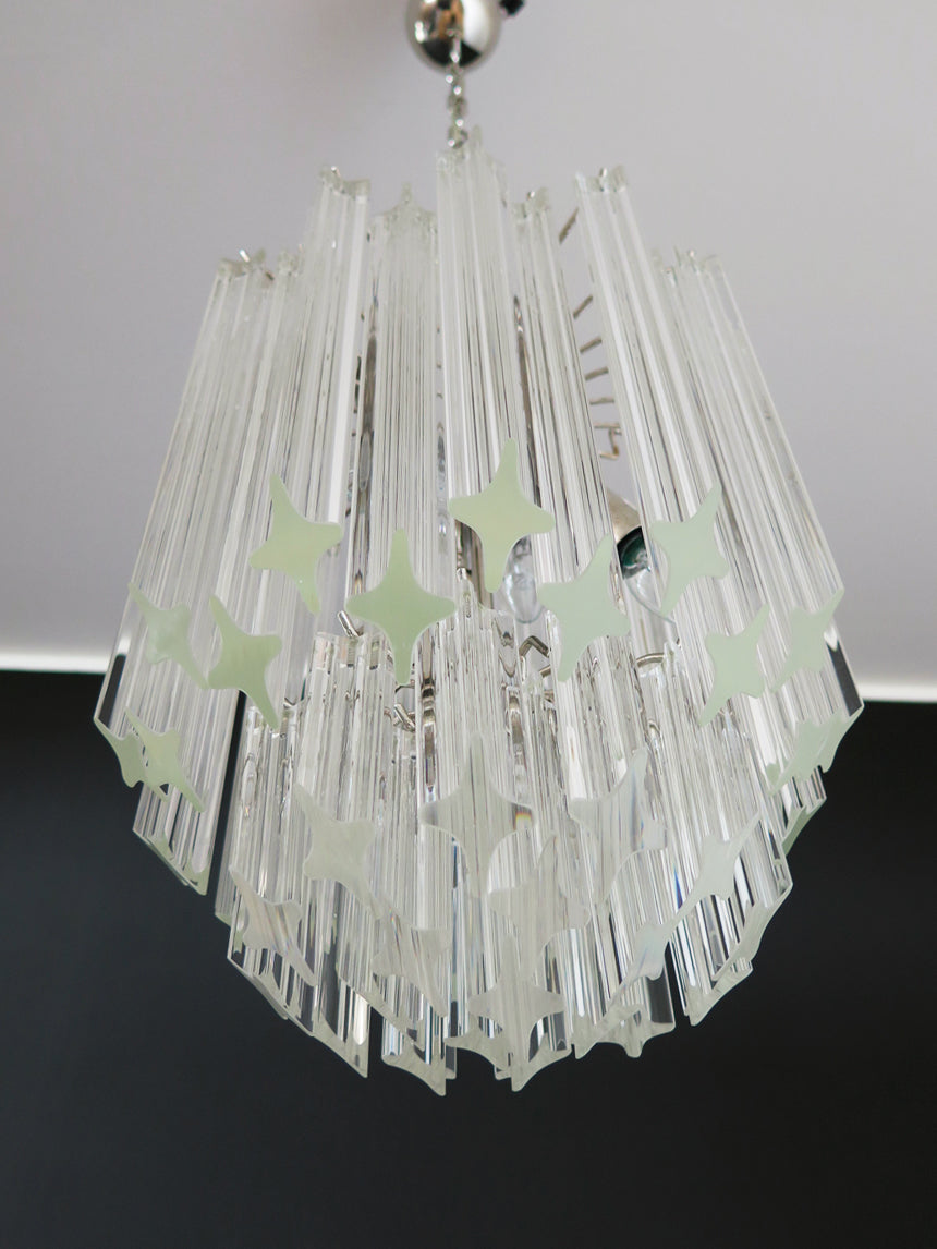 Murano Lysekrone – 47 Klare Prismeglass – detalj 2 – Murano Classics